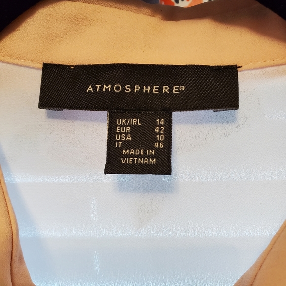 Women's semi sheer off white/pink dress shirt size 12 - Picture 2 of 3